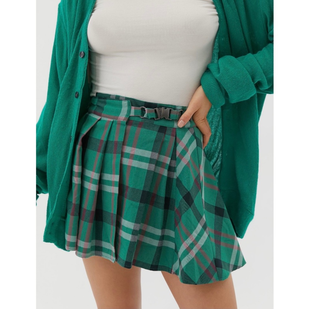 UO Marianne Buckle Waist Mini Skirt